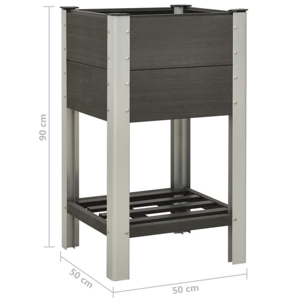 vidaXL Upphöjd odlingslåda med hylla 50x50x90 cm WPC grå