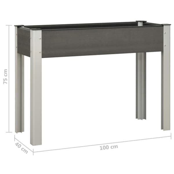 vidaXL højbed 100x40x75 cm WPC grå