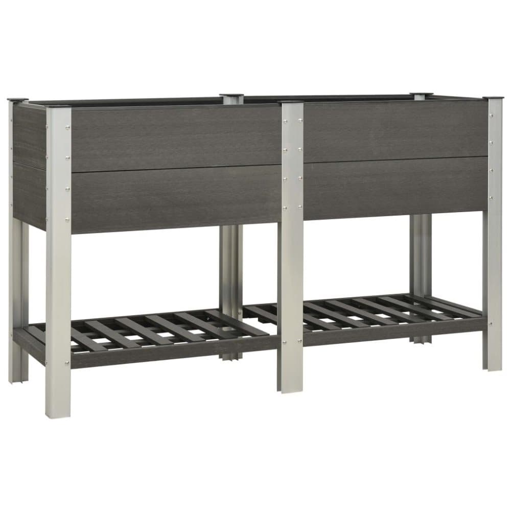 vidaXL Upphöjd odlingslåda med hylla 150x50x90 cm WPC grå