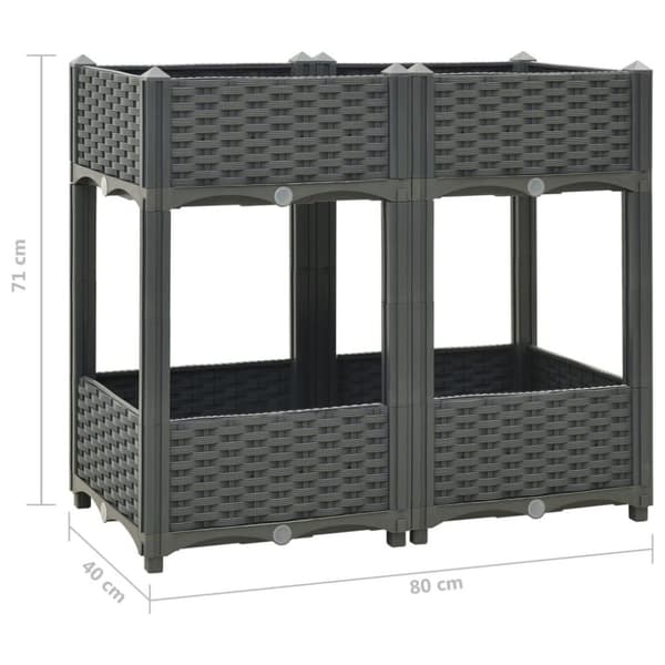 vidaXL Høybed 80x40x71 cm polypropylen