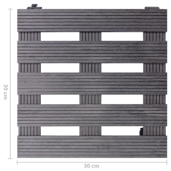 vidaXL Pottetraller 2 stk grå 30x30x7,5 cm WPC