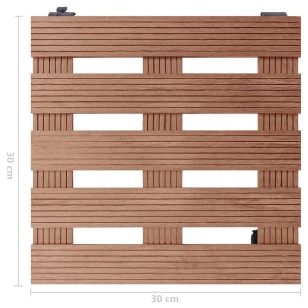 vidaXL Pottetraller 2 stk brun 30x30x7,5 cm WPC