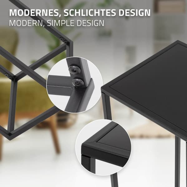 ML Design blomsterstativ i sæt af 2, sort, 20x60x20 / 30x70x30cm, moderne blomsterpotte, vejrbestandige og robuste metalplanter, blomsterkotter 2-tlg