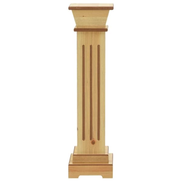 vidaXL Kukkateline klassinen pilari neliö vaalea puu 17x17x66 cm MDF