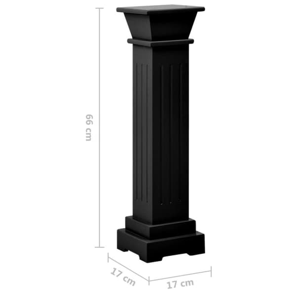 vidaXL klassisk plantestativ 17x17x66 cm MDF firkantet sort