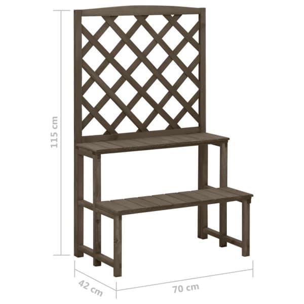 vidaXL Kasviteline säleiköllä harmaa 70x42x115 cm täysi kuusi