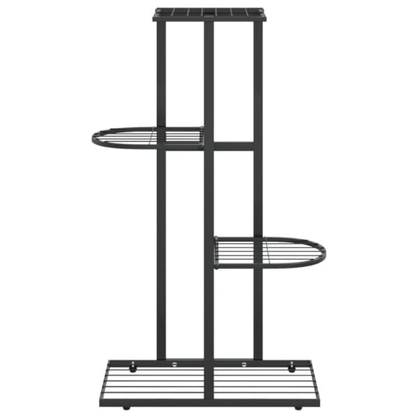 vidaXL Växtställ med 4 hyllor 43x22x76 cm svart metall