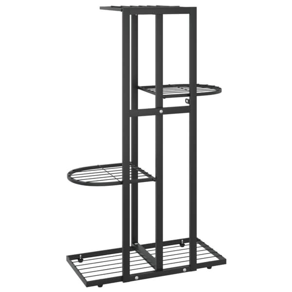 vidaXL Växtställ med 4 hyllor 43x22x76 cm svart metall