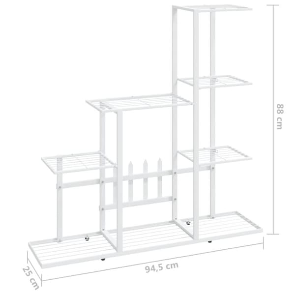 vidaXL blomsterstativ 94,5x25x88 cm metal hvid
