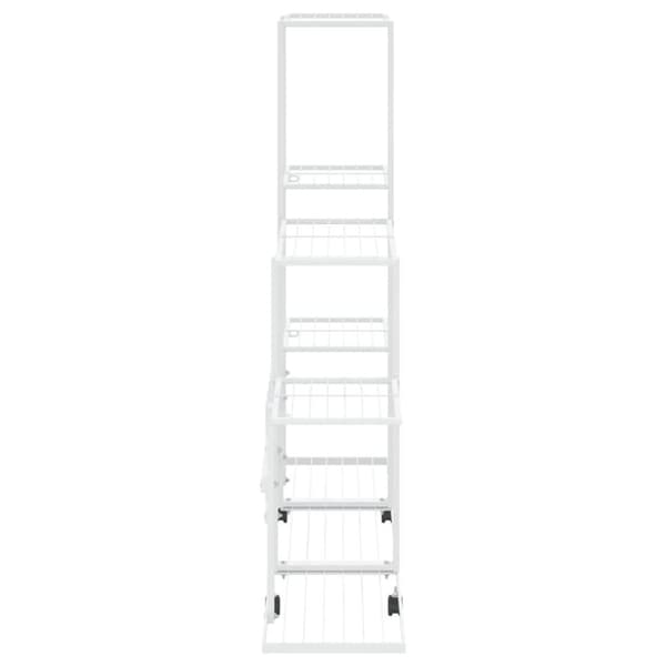 vidaXL blomsterstativ med hjul 94,5x25x92,5 cm metal hvid