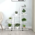 Miniatyrbillede 9 af 9: vidaXL blomsterstativ med hjul 94,5x25x92,5 cm metal hvid