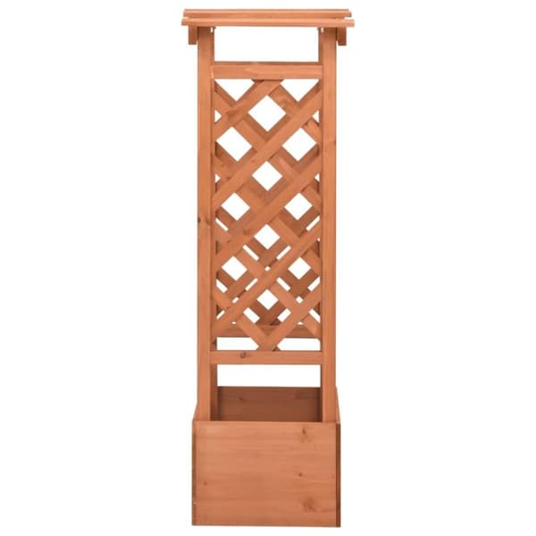 vidaXL Blomsterkasse med espalier og bue 49x39x117 cm gran
