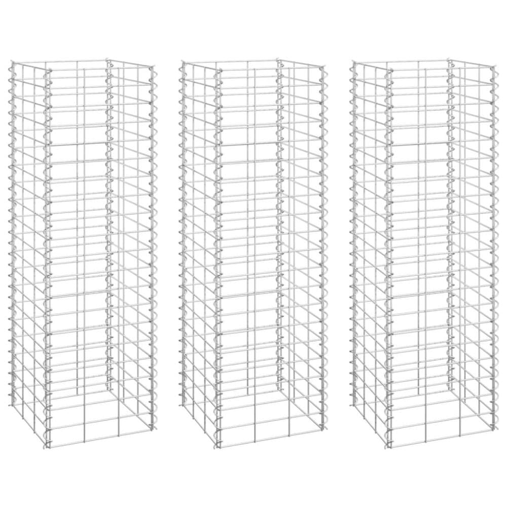 vidaXL Gabioner 3 st 30x30x100 cm järn