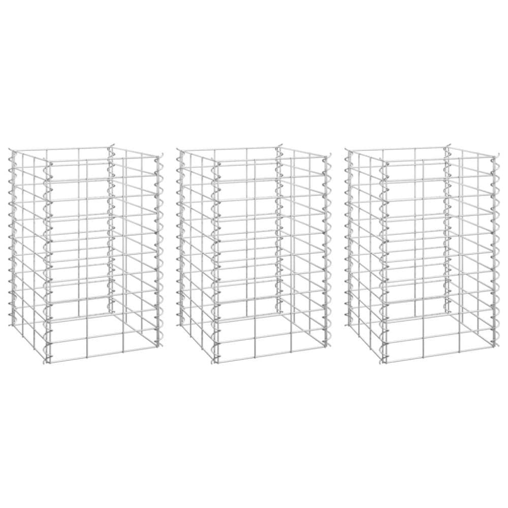 vidaXL Gabioner 3 st 30x30x50 cm järn