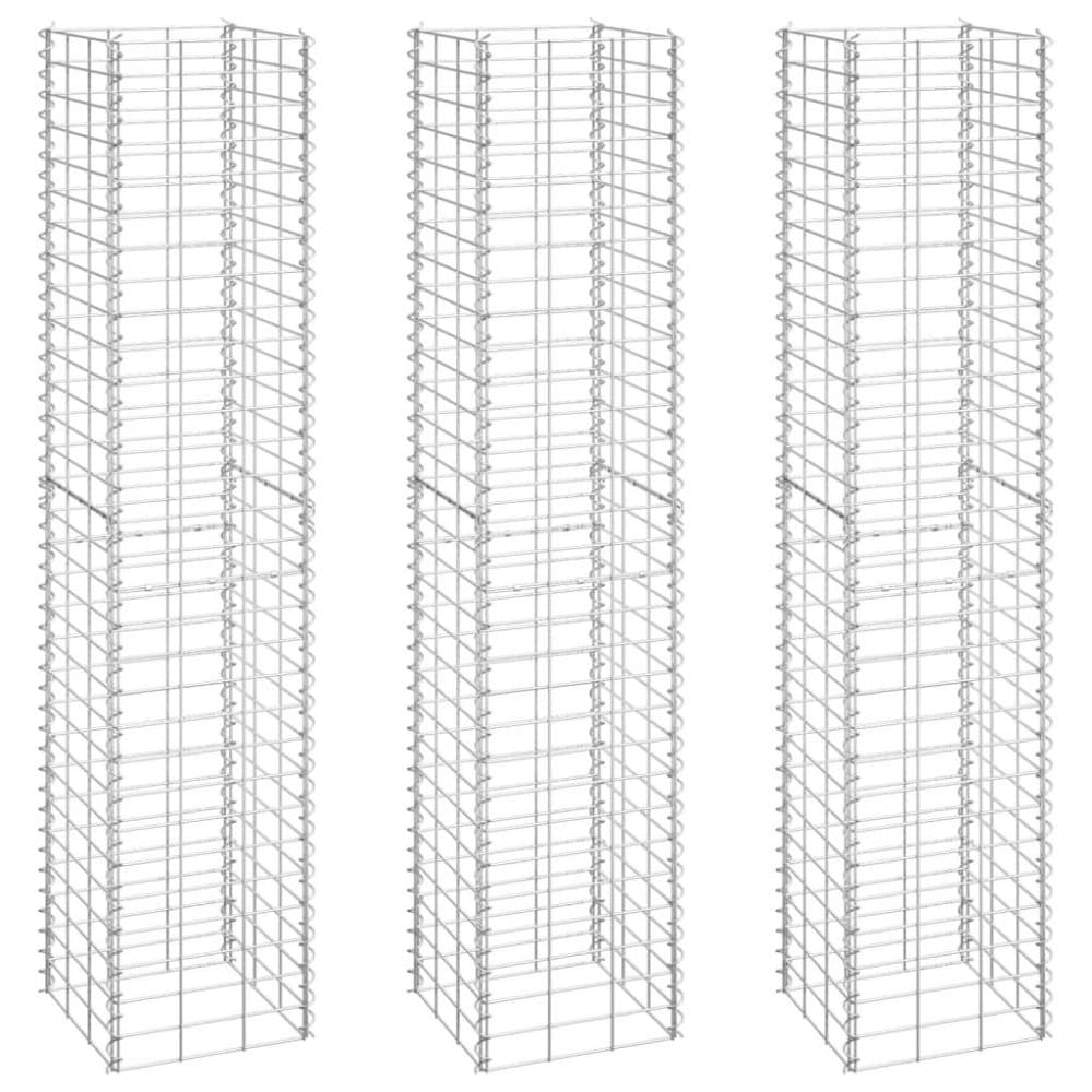 vidaXL Gabioner 3 st 30x30x150 cm järn
