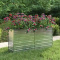 Miniatyrbilde 8 av 9: vidaXL Høybed 160x40x77 cm galvanisert stål sølv