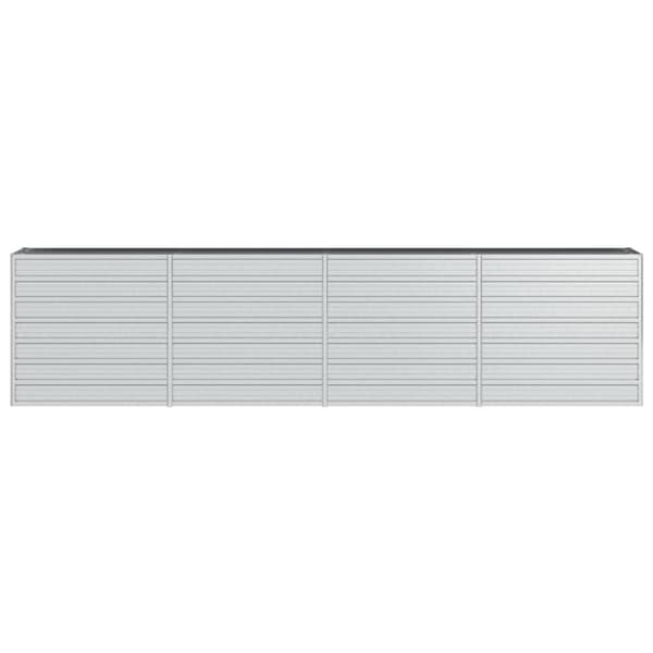 vidaXL Odlingslåda upphöjd galvaniserat stål 320x40x77 cm silver