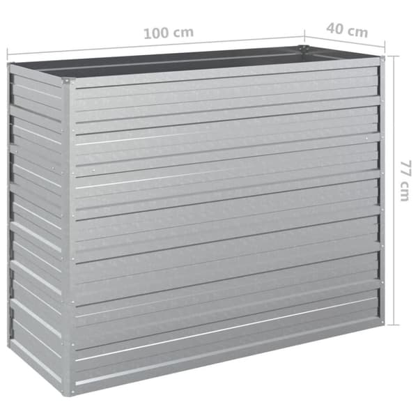 vidaXL højbed 100x40x77 cm galvaniseret stål sølvfarvet