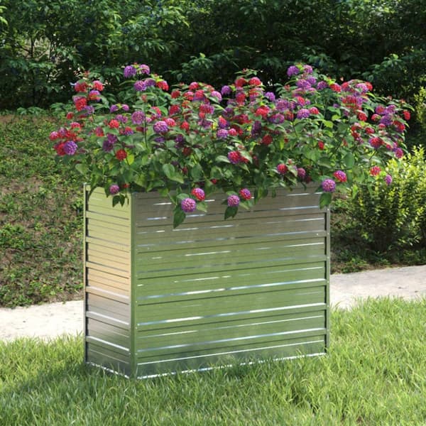 vidaXL højbed 100x40x77 cm galvaniseret stål sølvfarvet