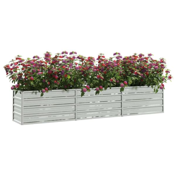 vidaXL højbed 240x40x45 cm galvaniseret stål sølvfarvet