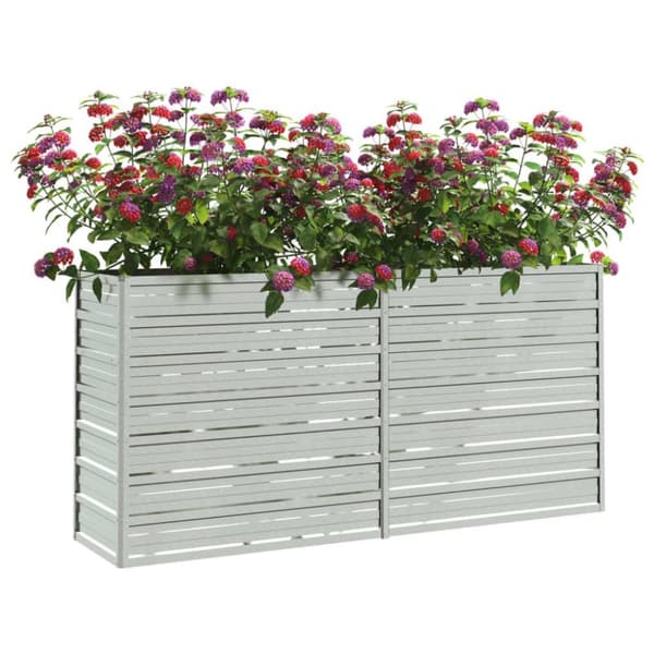 vidaXL højbed 160x40x77 cm galvaniseret stål sølvfarvet