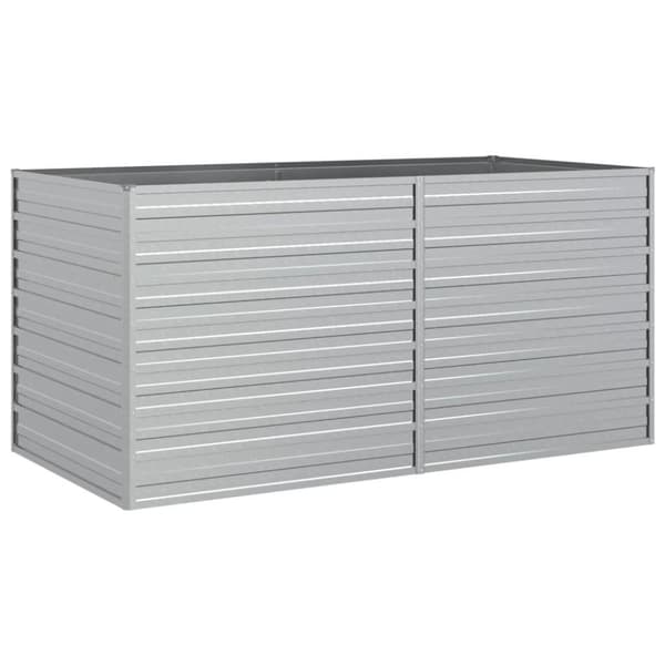 vidaXL højbed 160x80x77 cm galvaniseret stål sølvfarvet
