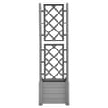 Miniatyrbillede 3 af 9: vidaXL plantekasse med espalier 43x43x142 cm PP grå