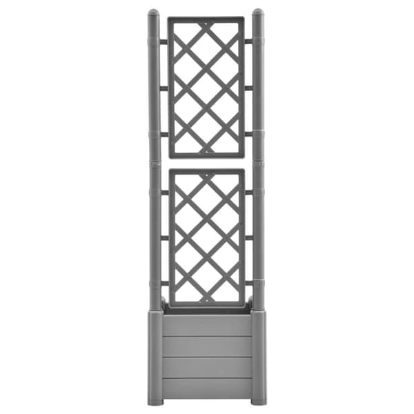 vidaXL plantekasse med espalier 43x43x142 cm PP grå