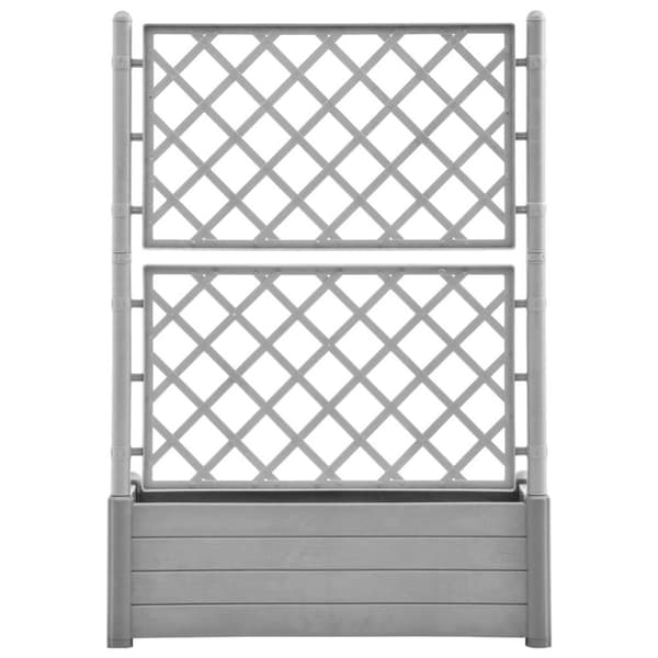 vidaXL Plantekasse med espalier 100x43x142 cm PP steingrå