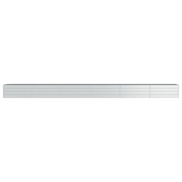 vidaXL Odlingslåda upphöjd galvaniserat stål 600x80x45 cm silver