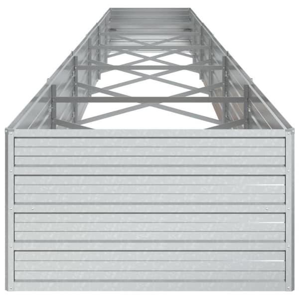 vidaXL Odlingslåda upphöjd galvaniserat stål 600x80x45 cm silver
