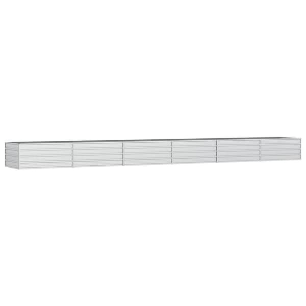 vidaXL Odlingslåda upphöjd galvaniserat stål 600x80x45 cm silver