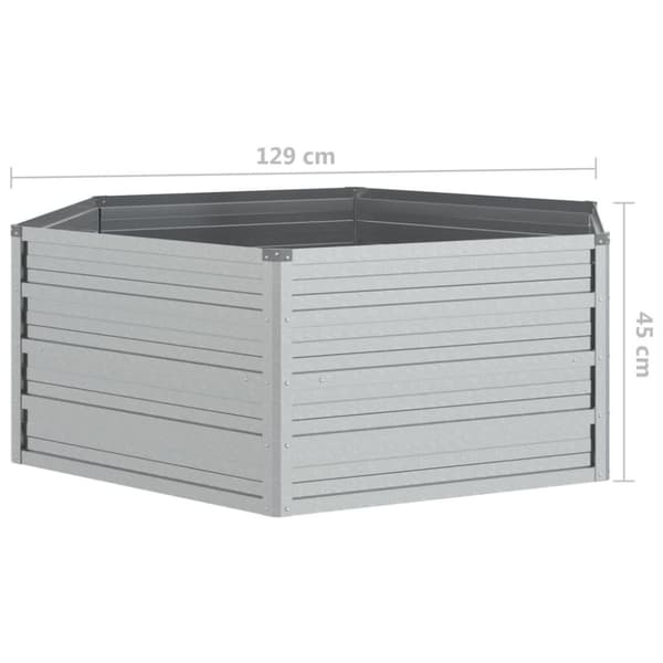 vidaXL højbed 129x45 cm galvaniseret stål sølvfarvet