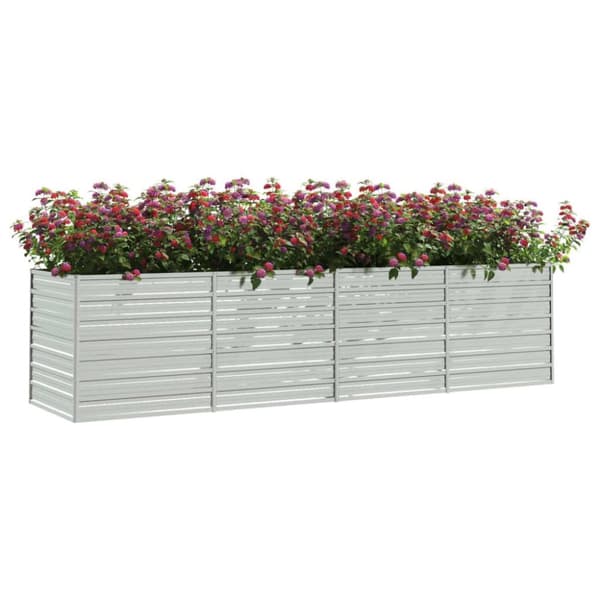vidaXL højbed 320x80x77 cm galvaniseret stål sølvfarvet