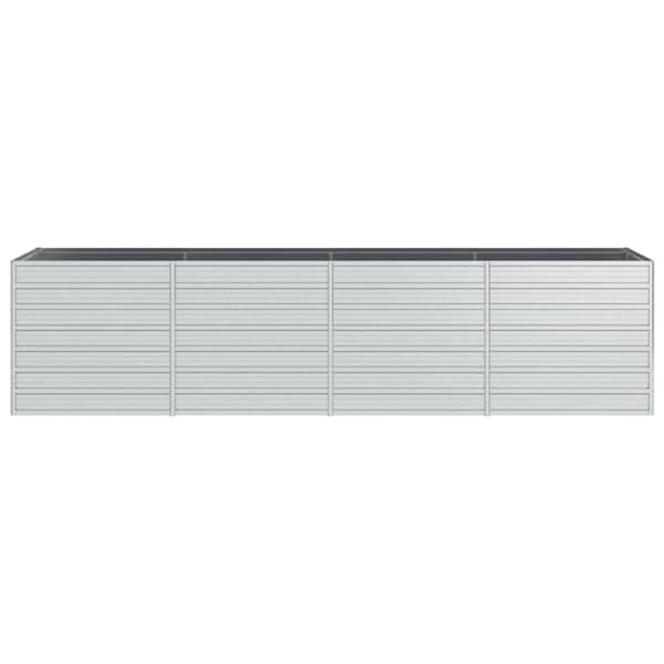 vidaXL højbed 320x80x77 cm galvaniseret stål sølvfarvet