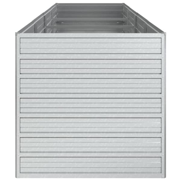 vidaXL højbed 320x80x77 cm galvaniseret stål sølvfarvet