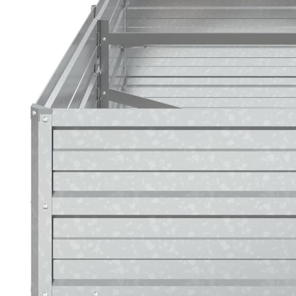 vidaXL Odlingslåda upphöjd galvaniserat stål 160x80x45 cm silver