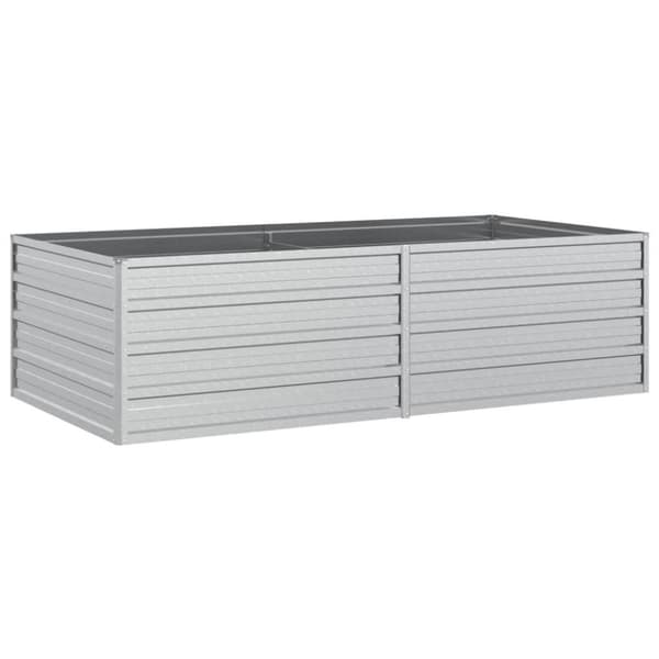 vidaXL Odlingslåda upphöjd galvaniserat stål 160x80x45 cm silver