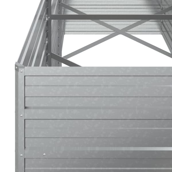 vidaXL højbed 240x80x77 cm galvaniseret stål sølvfarvet