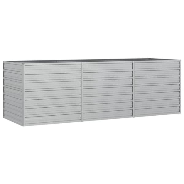 vidaXL højbed 240x80x77 cm galvaniseret stål sølvfarvet
