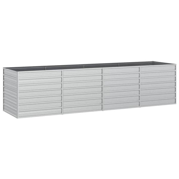 vidaXL Høybed 320x80x77 cm galvanisert stål sølv