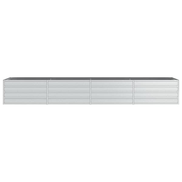 vidaXL Høybed 320x80x45 cm galvanisert stål sølv
