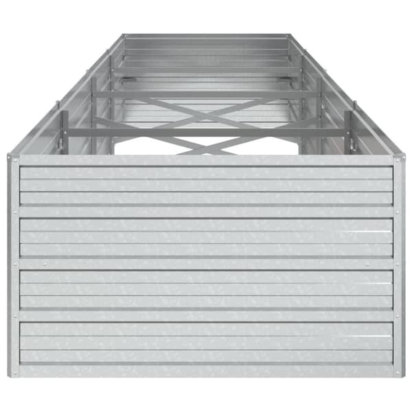 vidaXL Høybed 320x80x45 cm galvanisert stål sølv