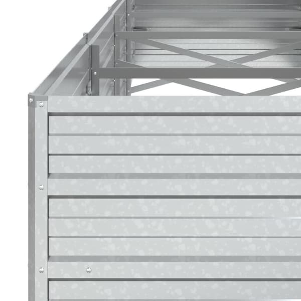 vidaXL Høybed 320x80x45 cm galvanisert stål sølv