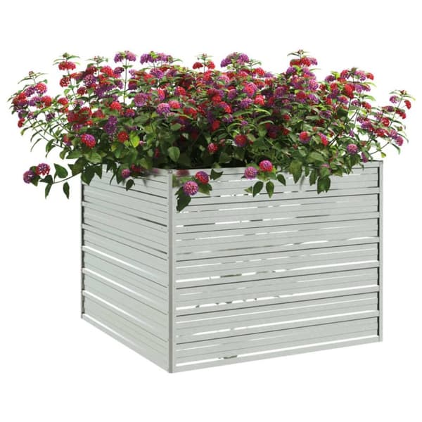 vidaXL højbed 100x100x77 cm galvaniseret stål sølvfarvet