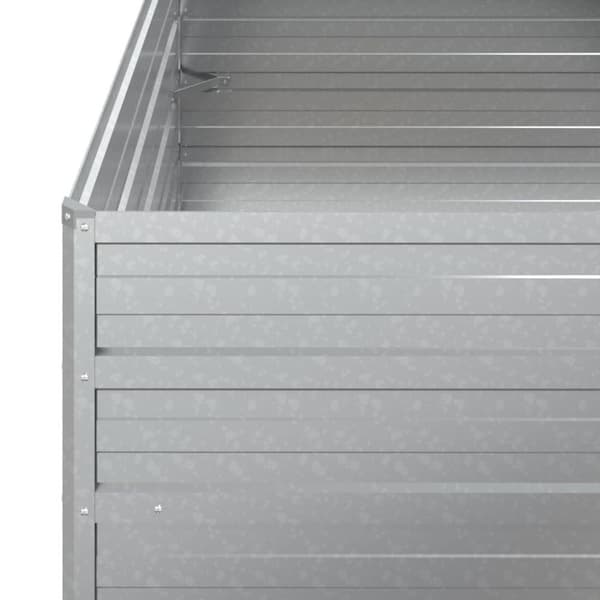 vidaXL højbed 100x100x77 cm galvaniseret stål sølvfarvet