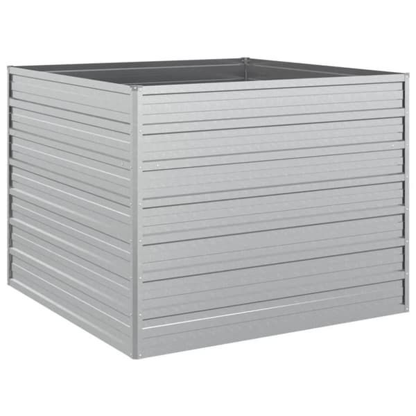 vidaXL højbed 100x100x77 cm galvaniseret stål sølvfarvet