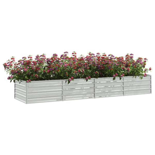 vidaXL højbed 320x80x45 cm galvaniseret stål sølvfarvet