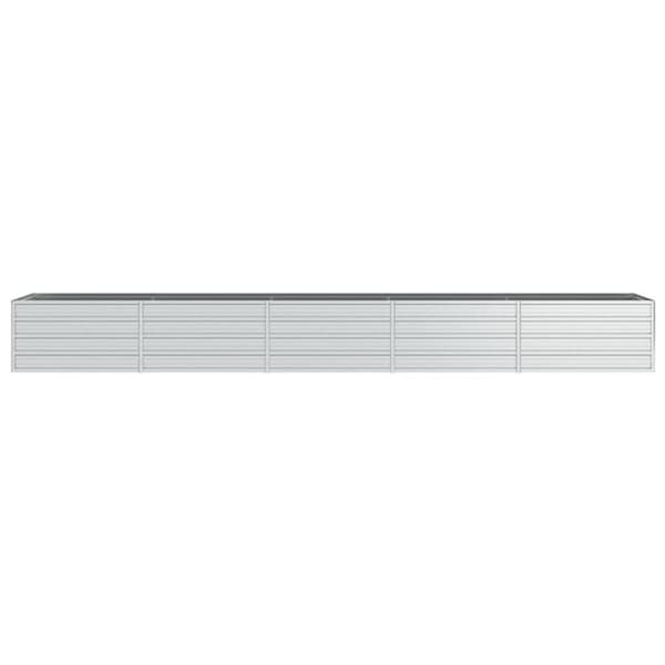 vidaXL højbed 400x80x45 cm galvaniseret stål sølvfarvet