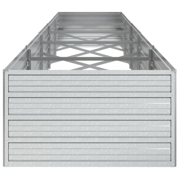 vidaXL højbed 400x80x45 cm galvaniseret stål sølvfarvet